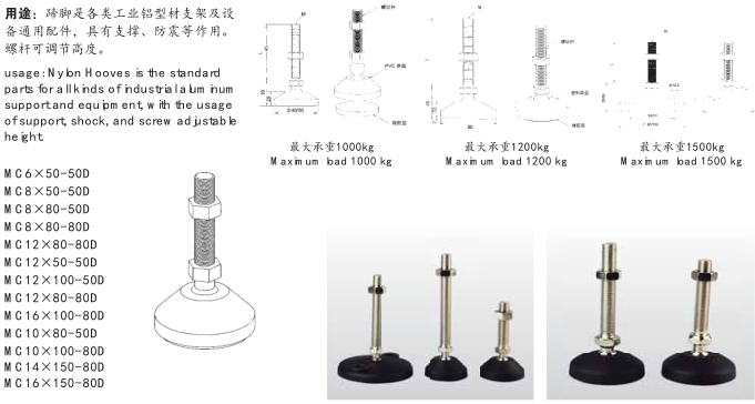 鋁型材尼龍蹄腳